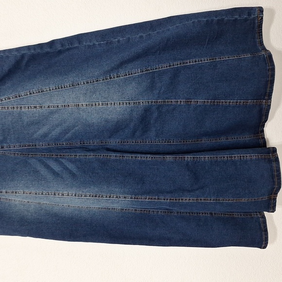 Char Tou Blue Medium Wash Western Cowgirl Button Front Denim Maxi Skirt Size S - Picture 3 of 13